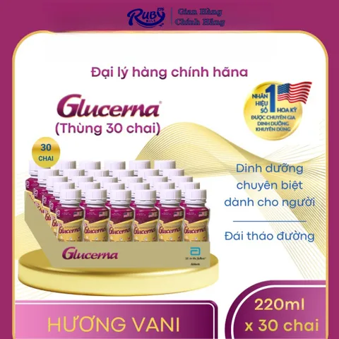 Combo 30 Chai - Thực phẩm dinh dưỡng y học: Glucerna 220ml ( Giao Mẫu Ngẫu Nhiên )