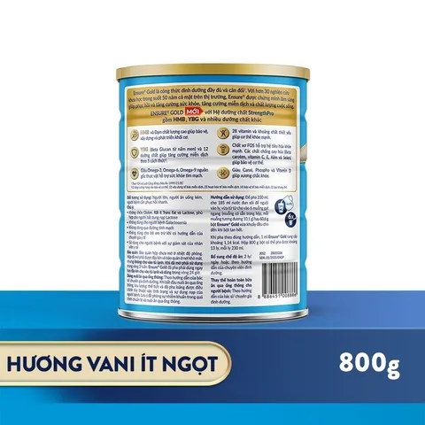 Combo 3 Lon Sữa bột Ensure Gold Abbott hương vani ít ngọt (HMB) 800g - Rubymilk276