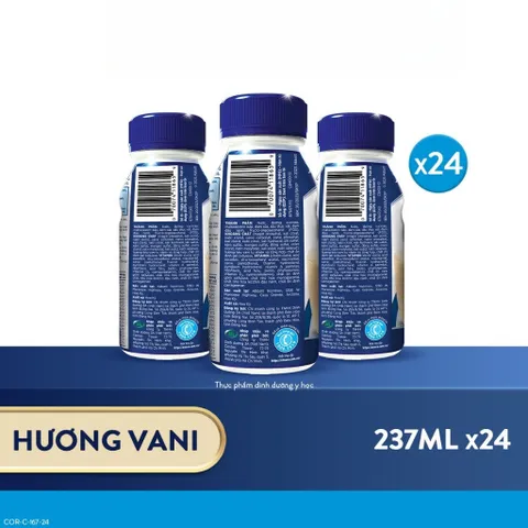 Thùng 24 chai Sữa nước Ensure Dạng Lỏng Hương Vani 237ml/chai (bao bì thay đổi theo từng đợt nhập) - Rubymilk276