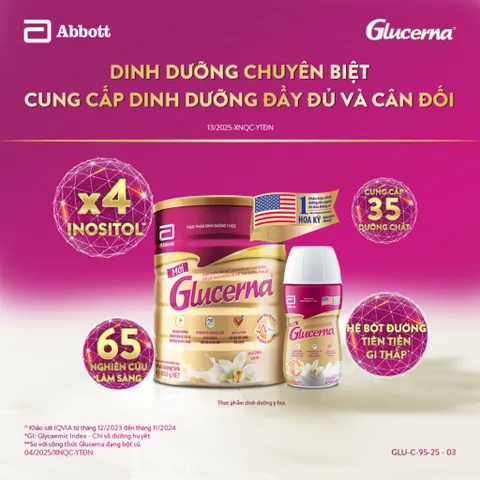 Combo 3 Lon Sữa bột dành cho người bị tiểu đường Glucerna Abbott 800g Hương Vani