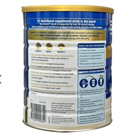 Combo 2 lon Sữa Bột Ensure Úc 850gr thích hợp cho người lớn, người ăn uống kém, người bệnh - Rubymilk276