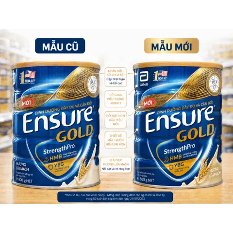 Combo 2 Lon Sữa bột Ensure Gold Abbott hương lúa mạch 800g - Rubymilk276