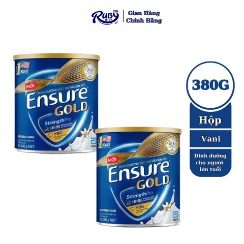 Combo 2 lon Sữa bột Ensure Gold Abbott hương vani (HMB) 380g - Rubymilk276