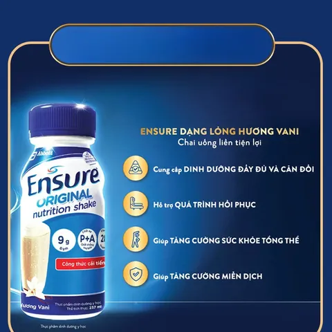Lốc 6 Chai - Thực phẩm dinh dưỡng y học: Ensure dạng lỏng hương vani 237ml - Rubymilk276