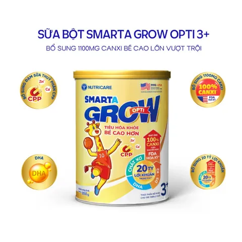 Sữa Bột Nutricare SMARTA GROW OPTI 3+ Bé Tăng Chiều Cao Phát Triển Trí Não Tăng Cân Tăng Sức Đề Kháng - Rubymilk276