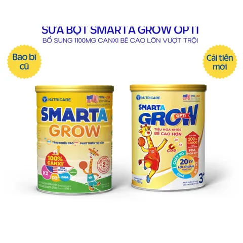 Sữa Bột Nutricare SMARTA GROW OPTI 3+ Bé Tăng Chiều Cao Phát Triển Trí Não Tăng Cân Tăng Sức Đề Kháng - Rubymilk276