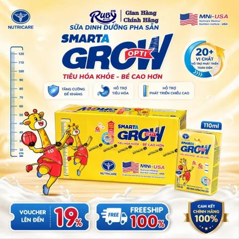 Thùng 48 Hộp Sữa Dinh Dưỡng Pha Sẵn Nutricare Smarta Grow Opti 110ml - Rubymilk276