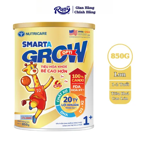 Sữa Bột SMARTA GROW OPTI 1+ Nutricare Bé Tăng Chiều Cao Phát Triển Trí Não Tăng Cân Tăng Sức Đề Kháng Cho Bé Từ 1-2 Tuổi
