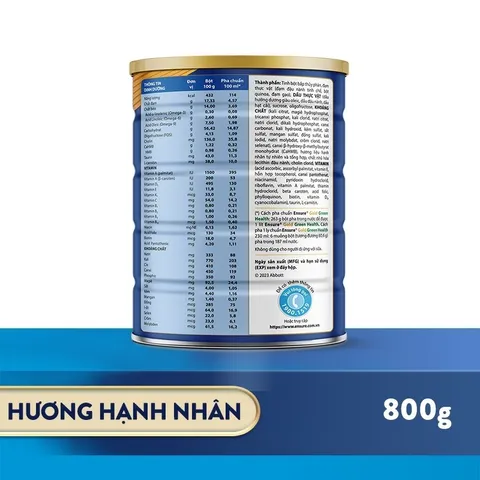 Combo 2 lon Sữa bột Ensure Gold Green Health Đạm thực vật hương Hạnh nhân 800g - Rubymilk276