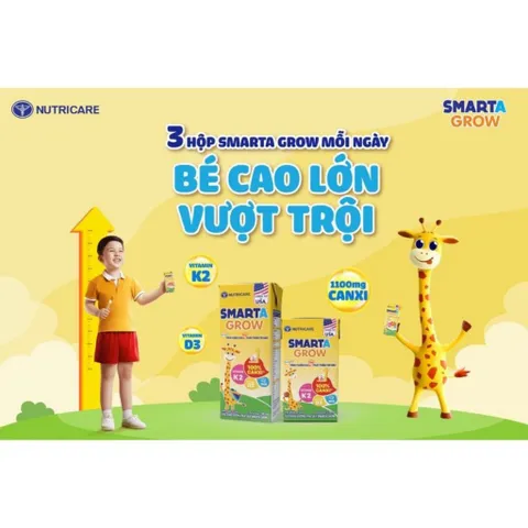 Thùng 48 hộp sữa bột pha sẵn Nutricare Smarta Grow Opti 110ml dinh dưỡng cho trẻ thấp còi ( Giao mẫu ngẫu nhiên )