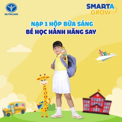 Thùng 48 hộp sữa bột pha sẵn Nutricare Smarta Grow Opti 110ml dinh dưỡng cho trẻ thấp còi ( Giao mẫu ngẫu nhiên )