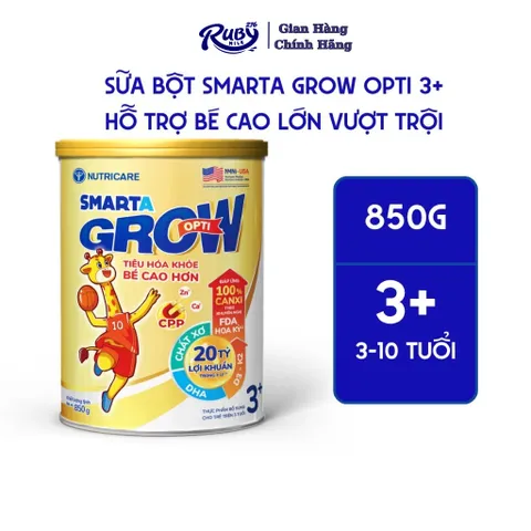 Sữa Bột Nutricare SMARTA GROW OPTI 3+ Bé Tăng Chiều Cao Phát Triển Trí Não Tăng Cân Tăng Sức Đề Kháng Cho Bé Từ 3 Tuổi