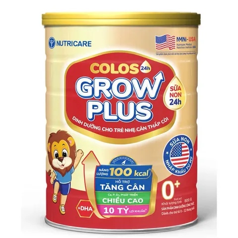 Nutricare Sữa bột Colos Growplus Opti 850gr 10 tỷ lợi khuẩn date mới