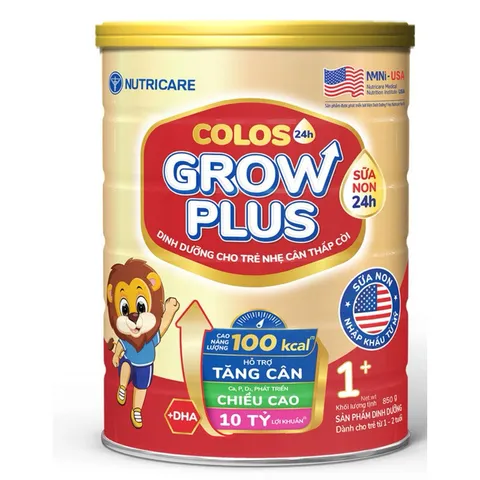 Nutricare Sữa bột Colos Growplus Opti 850gr 10 tỷ lợi khuẩn date mới