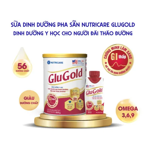 Sữa Bột Cho Người Tiểu Đường Nutricare GluGold - Hỗ Trợ Cân Bằng Đường Huyết & Giảm Biến Chứng Tim Mạch