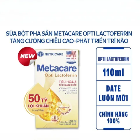 2 Thùng Sữa công thức dinh dưỡng Metacare Opti LACTOFERRIN tăng cường đề kháng phát triển chiều cao trí nao(110ml/180ml)