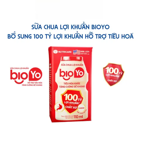 Thùng 24 Hộp Sữa Chua Lợi Khuẩn NUTRICARE BIOYO Bổ Sung 100 Tỷ Lợi Khuẩn Tăng Cường Đề Kháng Tiêu Hoá Khoẻ 110ml 902099