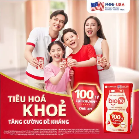 Thùng 24 Hộp Sữa Chua Lợi Khuẩn NUTRICARE BIOYO Bổ Sung 100 Tỷ Lợi Khuẩn Tăng Cường Đề Kháng Tiêu Hoá Khoẻ 110ml 902099
