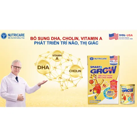 Sữa Bột SMARTA GROW OPTI Nutricare Bé Tăng Chiều Cao Phát Triển Trí Não Tăng Cân Tăng Sức Đề Kháng Cho Bé Từ 1-10