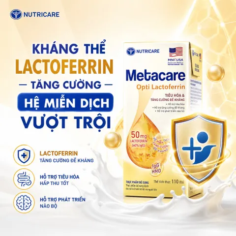 Lốc 4 Hộp Sữa Nước Metacare Opti Lactoferrin - Tăng Cường Đề Kháng, Tiêu Hóa Khỏe Cho Bé Yêu