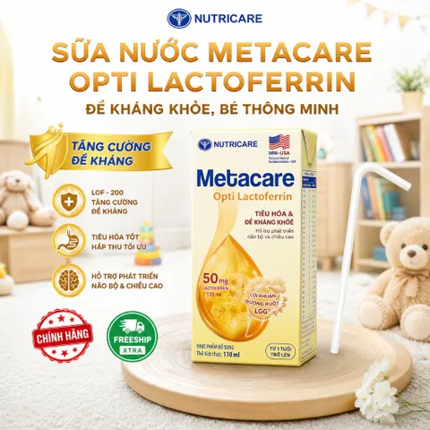 Lốc 4 Hộp Sữa Nước Metacare Opti Lactoferrin - Tăng Cường Đề Kháng, Tiêu Hóa Khỏe Cho Bé Yêu