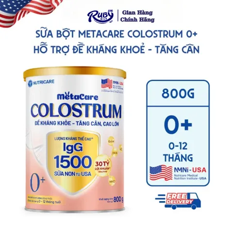 Sữa Bột METACARE COLOSTRUM Nutricare Tăng Cường Miễn Dịch Sức Đề Kháng Bé Từ 1-10 Tuổi Với Sữa Non IgG 1500+ 800G