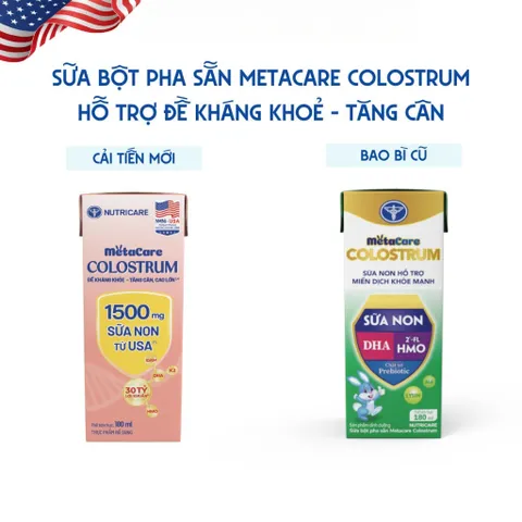 Thùng 24 Hộp Sữa Bột Pha Sẵn METACARE COLOSTRUM Nutricare Tăng Cường Đề Kháng Hệ Miễn Dịch Bé Từ 1 Tuổi Với Sữa Non IgG