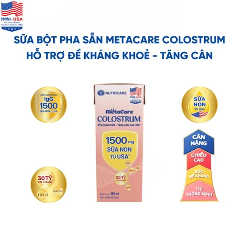 Thùng 24 Hộp Sữa Bột Pha Sẵn METACARE COLOSTRUM Nutricare Tăng Cường Đề Kháng Hệ Miễn Dịch Bé Từ 1 Tuổi Với Sữa Non IgG