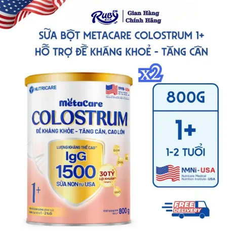 Combo 2 Lon Sữa Bột METACARE COLOSTRUM Tăng Cường Miễn Dịch Sức Đề Kháng Bé Từ 1-10 Tuổi Với Sữa Non IgG 1500+ 800G
