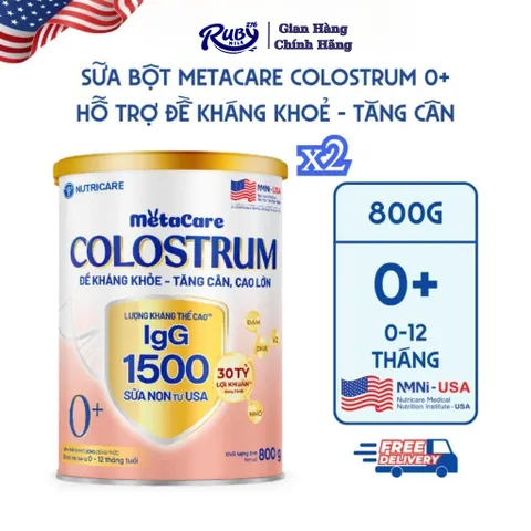 Combo 2 Lon Sữa Bột METACARE COLOSTRUM Tăng Cường Miễn Dịch Sức Đề Kháng Bé Từ 1-10 Tuổi Với Sữa Non IgG 1500+ 800G