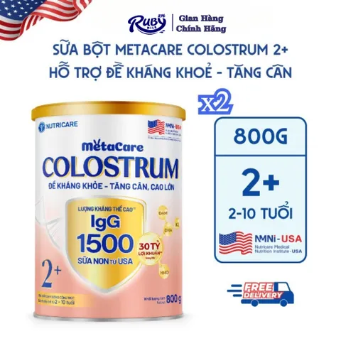 Combo 2 Lon Sữa Bột METACARE COLOSTRUM Tăng Cường Miễn Dịch Sức Đề Kháng Bé Từ 1-10 Tuổi Với Sữa Non IgG 1500+ 800G
