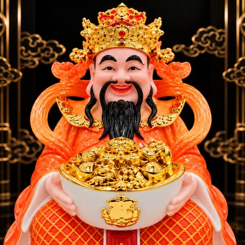 Bộ Tượng Tài – Địa – Phát Cam Mạ Vàng Cao Cấp - Phát Lộc Chiêu Tài, Hòa Hợp & Vượng Khí - Tụ Linh Các