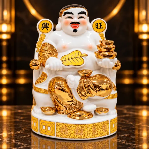Bộ Tượng Tài – Địa – Phát Vàng Đồng Mạ Vàng Cao Cấp - Phát Lộc Chiêu Tài, Hòa Hợp & Vượng Khí - Tụ Linh Các