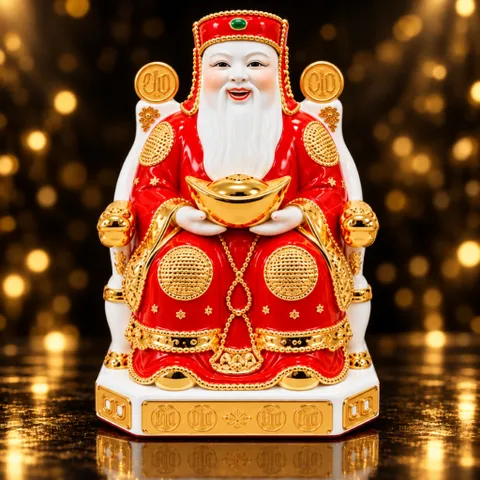 Bộ Tượng Tài – Địa – Kim Xịn Đỏ Cao Cấp - Phát Lộc Chiêu Tài, Hòa Hợp & Vượng Khí - Tụ Linh Các