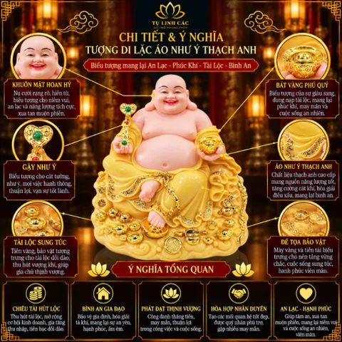 Tượng Phật Di Lặc Ngự Tòa Mây Như Ý Thạch Anh Cao Cấp