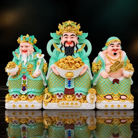 Bộ Tượng Tài – Địa – Phát Xanh Lá Cao Cấp - Phát Lộc Chiêu Tài, Hòa Hợp & Vượng Khí - Tụ Linh Các