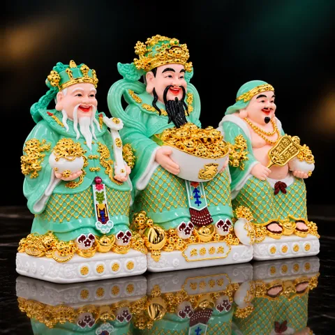 Bộ Tượng Tài – Địa – Phát Xanh Lá Cao Cấp - Phát Lộc Chiêu Tài, Hòa Hợp & Vượng Khí - Tụ Linh Các