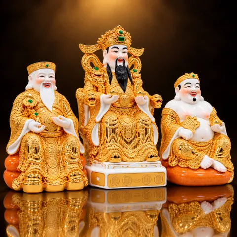 Bộ Tượng Tài – Địa – Kim Xịn Túi Vàng Cao Cấp - Phát Lộc Chiêu Tài, Hòa Hợp & Vượng Khí - Tụ Linh Các