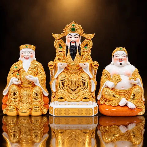 Bộ Tượng Tài – Địa – Kim Xịn Túi Vàng Cao Cấp - Phát Lộc Chiêu Tài, Hòa Hợp & Vượng Khí - Tụ Linh Các