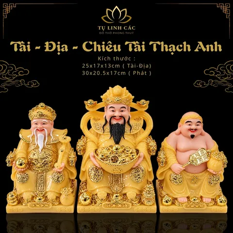Bộ Tượng Tài – Địa – Chiêu Tài Thạch Anh Cao Cấp - Phát Lộc Chiêu Tài, Hòa Hợp & Vượng Khí - Tụ Linh Các