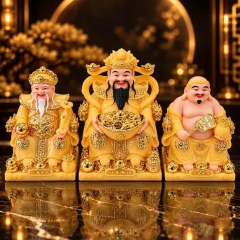 Bộ Tượng Tài – Địa – Chiêu Tài Thạch Anh Cao Cấp - Phát Lộc Chiêu Tài, Hòa Hợp & Vượng Khí - Tụ Linh Các