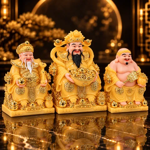 Bộ Tượng Tài – Địa – Chiêu Tài Thạch Anh Cao Cấp - Phát Lộc Chiêu Tài, Hòa Hợp & Vượng Khí - Tụ Linh Các