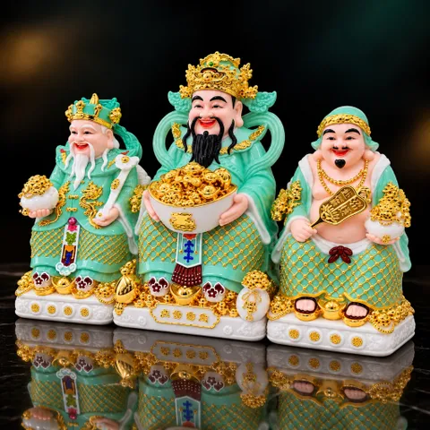 Bộ Tượng Tài – Địa – Phát Xanh Lá Cao Cấp - Phát Lộc Chiêu Tài, Hòa Hợp & Vượng Khí - Tụ Linh Các