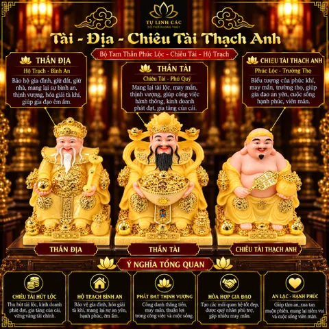Bộ Tượng Tài – Địa – Chiêu Tài Thạch Anh Cao Cấp - Phát Lộc Chiêu Tài, Hòa Hợp & Vượng Khí - Tụ Linh Các