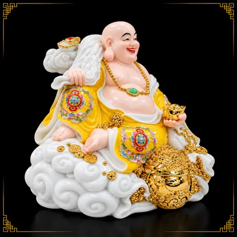 Tượng Phật Di Lặc Phú Quý Vàng Kim Phong Thuỷ - Chiêu Tài Tiến Bảo, Bình An - Tụ Linh Các