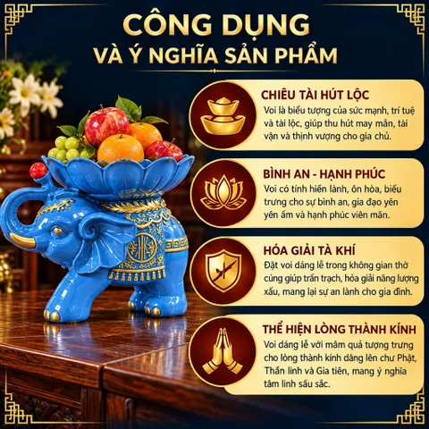 VOI BÉ DÂNG LỄ XANH - ĐỒ THỜ PHONG THUỶ CHIÊU TÀI NẠP PHÚC