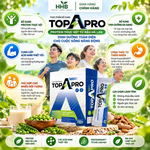 TOPAPRO Protein Thực Vật Từ Đậu Hà Lan Non-GMO, Bổ Sung Acid Amin Thiết Yếu