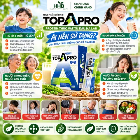 TOPAPRO Protein Thực Vật Từ Đậu Hà Lan Non-GMO, Bổ Sung Acid Amin Thiết Yếu
