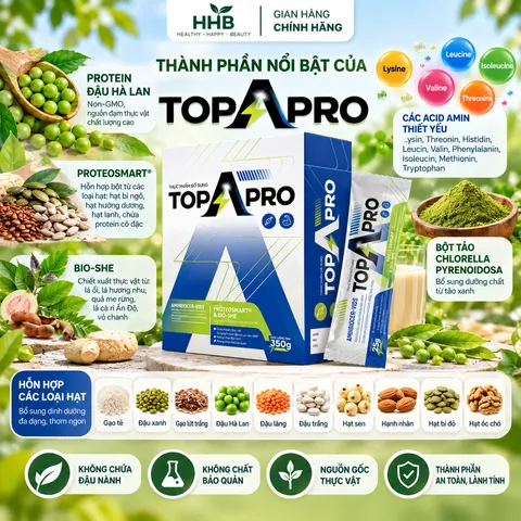 TOPAPRO Protein Thực Vật Từ Đậu Hà Lan Non-GMO, Bổ Sung Acid Amin Thiết Yếu