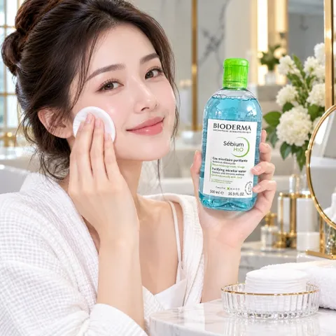 Nước tẩy trang Pháp Bioderma H2O Créaline và Sébium 500ml cho da nhạy cảm, da hỗn hợp dầu mụn